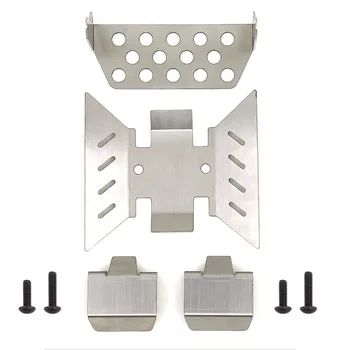 4STK Rustfrit Stål Aksel Protector Chassis Rustning Skid Plate til RC Crawler Axial SCX10 III AXI03007 Opgradere Dele