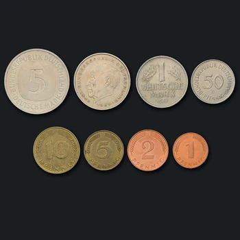Forbundsrepublikken Tyskland til 8 Mønter Oprindelige Ægte Ægte Mønt Europæiske Collectible Gave UNC