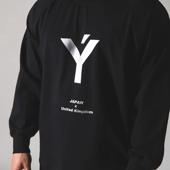 Japan&UK 2020 Bomuld T-Shirt Mænd Afslappet med Lange Ærmer til Mænd T-shirt Fitness Fitness-Bodybuilding Toppe Tee T-shirt Mandlige Mænd Stor Størrelse 3XL