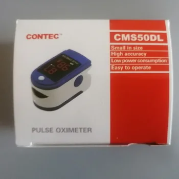 Ægte CONTEC CMS50DL LED fingerspids Puls Oximeter Spo2 pulsmåler med Blød Sort Taske