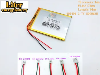 407494 5000mAH 3,7 V Li-ion Tablet pc batteri Til 7,8,9 tommers tablet PC, der Polymer lithiumion-Batteri 3,7 V 407494 PLUG