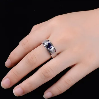 S925 Sølv klassiske Ringe Kvinde Engagement Par Ring Resizable Næse Fine Smykker, Luksus Safir Silikone Ring for Kvinder
