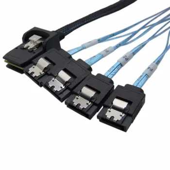 Sas, sata kabel Interne SFF8087 Mini SAS 36pin Mandlige W/Lås Til 7Pin SATA-Kvindelige (X4) Frem Breakout Kabel