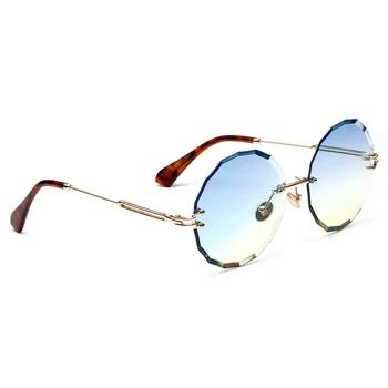 Kachawoo blå gradient linse solbriller kvinder farve linse sort brune runde solbriller til damer hot salg kvinder gaveartikler