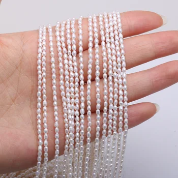 Naturlige Ferskvands Perle Beaded Høj Kvalitet Ris Form Punch Løse Perler til at Lave Smykker DIY Armbånd Halskæde Tilbehør
