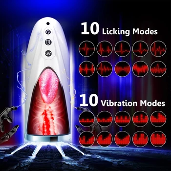 Automatisk Masturbator til Mand Realistisk Kunstig Vagina Sexlegetøj Pocket Pussy Blowjobs Stroker ' Vibrerende Oral Sex Toy Machine