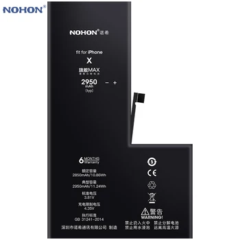 Nohon Batteri Til iPhone X iPhoneX 2850-2950mAh Høj kapacitets Li-polymer Batería, For Apple iPhone X iPhoneX Batteri +Værktøjer 2020