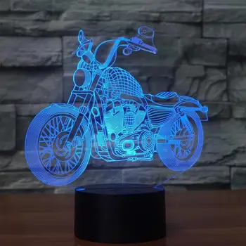 Motorcykel 7 Farverige 3d-Lampe Visuelle Touch Fjernbetjening Gradvis Led Nightlight 3993 Nyhed Luminaria Usb-Led-Lampe