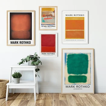 Berømte MARK ROTHKO Abstrakte Flerfarvet Væg Kunst, Lærred Maleri Billede Plakater og Prints Til stuen Galleri Home Decor