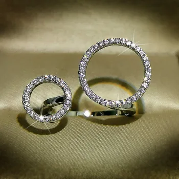 CC Ringe Til Kvinder Asymmetri Cirkel Cubic Zirconia Justerbar Index Finger Ring Mode Enkle Smykker Drop Shipping CC3136