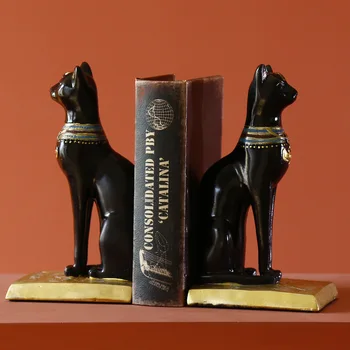 Harpiks Lucky Cat Statue Egyptiske Kat Figur Dyr Skulptur Home Office Desktop Dekoration Gave Home Decor Moderne Tilbehør