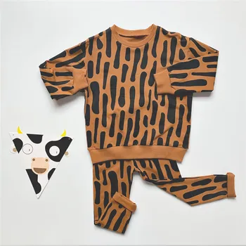 EnkeliBB Børn Forår med Lange Ærmer Leopard Print Sweatshirt og Bukser Sæt Stilfulde Tendenser Drenge Piger Tøj Tøj Kids Sæt