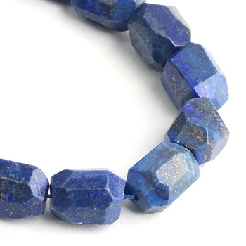 Engros natursten Facetteret Lapis Lazuli Aldrig miste Farve Oval Løs Perler 15