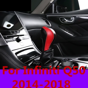 For Infiniti Q50-2018 top kvalitet Universal Manuel Læder Gearstang gearknop Cover Stitch Shifter Håndtaget bil styling