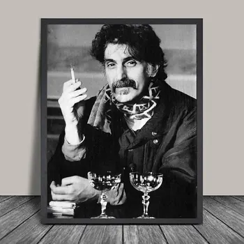 Frank Zappa Plakat Print Rock Musik Legender Vintage Photo Sanger Sort Hvid Foto Væg Billeder For At Stue Indretning