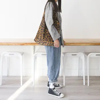 2020 Nye Mode Kvinder skuldertaske Leopard Satchel Casual Tote Taske Messenger Kvindelige Taske med Høj Kapacitet Tasker til Kvinder