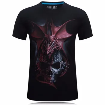 2020 Nye Store Salg af Sommeren Mænds Tynde T-Shirt Kort Ærme T-shirt med 3D Pirate Skull Print og Mænd Plus-Size T-Shirt