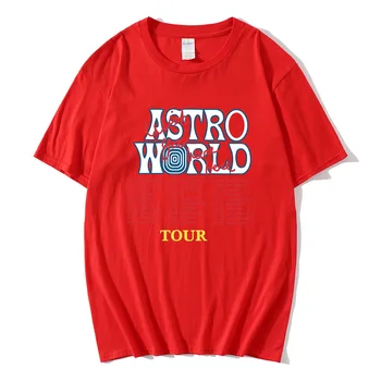 2020Travis Scott AstroWorld Tour T-shirt Mænd er 1:1 Brev Print T-shirt Hip Hop Streetwear Kanye West ASTROWORLD T-shirt
