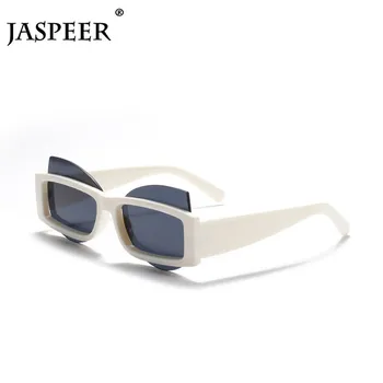 JASPEER Steampunk Cat Eye Solbriller Kvinder Retro Rektangel Sol Briller UV400 Kørsel Mænd Punk Briller Mode Eyewear