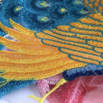 Stor Kinesisk stil peacock broderi syning patch cheongsam nederdel pels bryllup dekoration reparation DIY decal applique