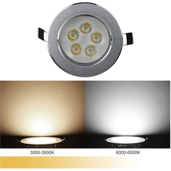 [DBF]Justerbar Vinkel Sølv Krop Dæmpbar LED Forsænket Loft Downlight 3W 4W 5W 7W 9W 12W 15W LED Spot Light AC90-265V Hjem
