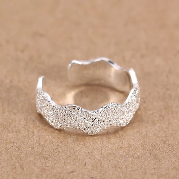 Ny 925 Sterling Sølv Ringe For Kvinder Simpel Bølge Design Party Åbning Justerbar Hale Kno Ring Smykker