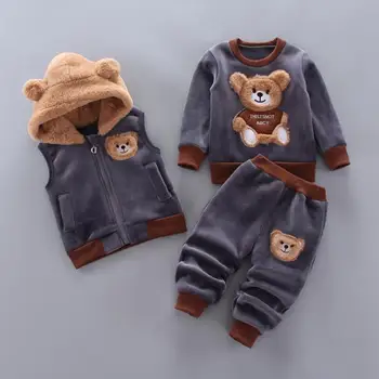 Drenge efterår og vinter tøj sæt børn frakke+bukser 3stk varm træningsdragter kostume til drenge casual kids sport passer til baby tøj