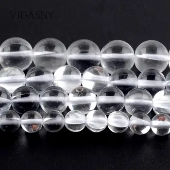 Naturlig Hvid Glat Østrigske Krystal Perler Til smykkefremstilling 6 8 10 12 mm Spacer Perler Passer Til Halskæde og Armbånd 15