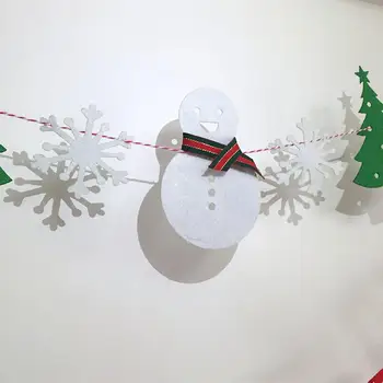 Julepynt Banner Dejlig Glædelig Jul Hængende Breve Snemand Bunting Flag til Jul Dagen Fest Dekoration
