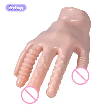 Sex Finger Masturbator G-spot Massager Vibrator Håndsex Handske Adult Sex Toy Skeden Stimulator for Erotisk Par Elsker