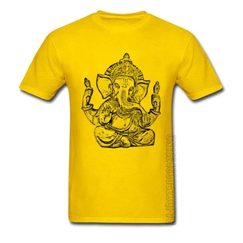 Indisk Ganesha Ren Bomuld Herre Korte Ærmer Toppe & T-Shirts Elephant Festival Happy Street T-Shirts Voksen Far Tshirt Sweatshirt