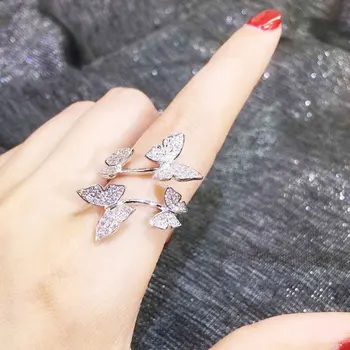 HUAMI Butterfly Ringe til Kvinder Justerbar Ring Finger Åben Ins Mode Smykker, Guld Farve Anillos Para Mujer Gave