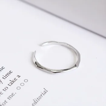 Silvology 925 Sterling Sølv Tynd Line Hale Ring Elegant og Minimalistisk Samhusning Åbne Ringe til Kvinder Uregelmæssige Enkle Smykker