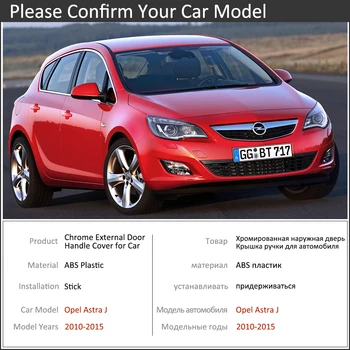 Chrome Bilens dørhåndtag Dækning for Opel Astra J 2010~Holden Vauxhall GTC Trim-Sæt Udvendigt Tilbehør 2011 2012 2013