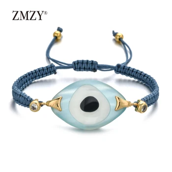 ZMZY Nye Luksus Fashion Kvinder Boho Etniske Tyrkiet Evil Eye Armbånd Håndlavet Ledningen Glas Krystal Perler Venskab Armbånd Gave