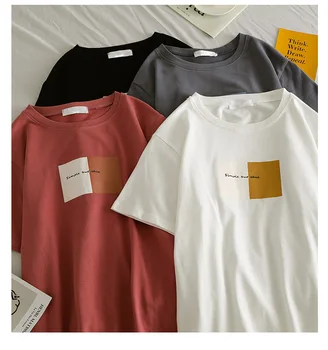 T-Shirt til Kvinder 2020 Brev Trykt Kvindelige Hvid Tee Toppe O-Hals Oversize t-Shirts, Korte Ærmer Femme Shirt Kvindelige sommeren Nye 2020