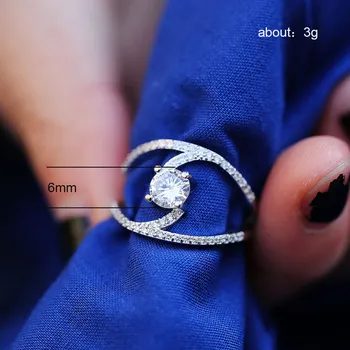 Den Øverste Runde Østrigske Gemstone 925 Anillos Sølv Hvirvler Ring Ekstremt Simpelt Og Elegant Kvinders Engagement Nickles Ringe