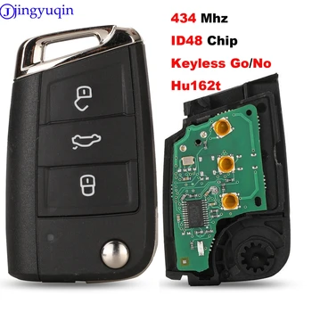 Jingyuqin Keyless go/Halv Smart Løsning Fjernbetjeningen 434MHz MQB ID48 For VW Seat Golf 7 MK7 Polo Touran Tiguan 5G6959752AB BB