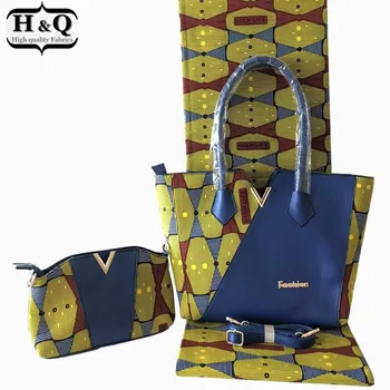 H&Q afrikanske voks håndtaske tre-stykke 2020 høj kvalitet broderi afrikanske stof batik print bomuld stof 6 m/stykke