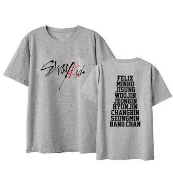 KPOP StrayKids T-shirt Omstrejfende børn medlemmer Shirt FELIX MINHO JISUNG WOOJIN Tee Bomuld koreanske version Unisex Top