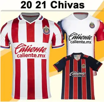20 21 Chivas Shirts, Casual T-Shirt de Guadalajara A. PULIDO LOPEZ Hjem Rød Hvid Væk 3rd Shirt Camisetas de fútbol