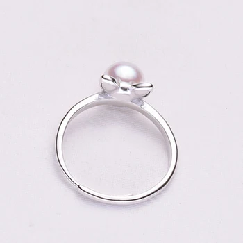 ASHIQI Ægte 925 Sterling Sølv Ring for Kvinder Naturlige Ferskvands Perle Smykker Gave