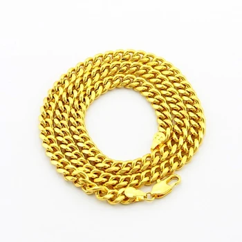 Rent guld farve mænds kæde halskæde smykker,24k Guld GP 6mm bred kabel kæde halskæde til mænd 20