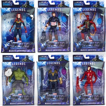 NYE LED-Black Panther Thanos børn marvel Captain America, Thor, Iron Man Spiderman, Hulk Avengers action Figur legetøj Model Doll