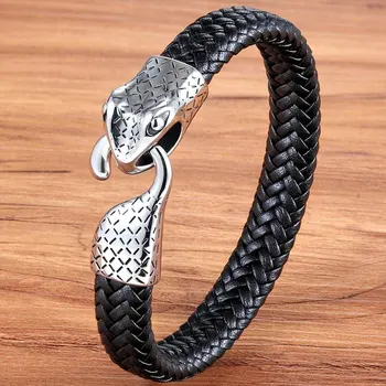 TYO Neo-Gotisk Stil Snake Mønster Overdrivelse Serpentine Ikke-Fading Armbånd til Mænd Tilbehør Til Mænd Pulseiras Masculina