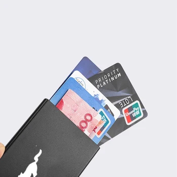 Mini Automatisk Metal Anti-tyveri Smart Wallet Unisex Tynd ID-Kort Holder Kreditkort Holder til Ford Mustang GT Milo