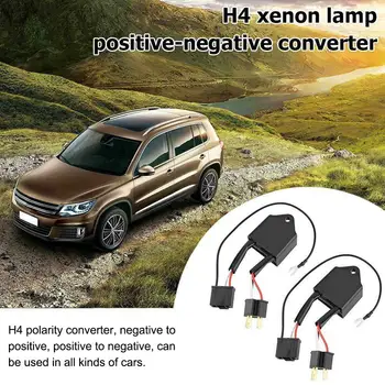 2 x LED Polaritet Converter Negative Skifte Sele Adapter til H4 Xenon-Lampe Drop Shipping