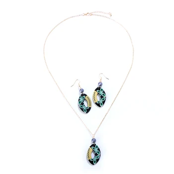 Sige Polynesiske Hawaii, New Zealand Marshall-Style Glas Perler Af Akryl Plumeria Petite Halskæde Vedhæng, Øreringe Smykker Sæt