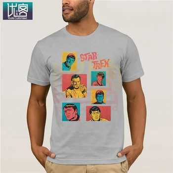 Star Trek Retro Tegn Firkanter T-shirt Afslappet kortærmet Top Bomuld t-Shirt til Stede