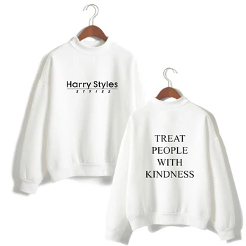 Harry Styles Behandle Mennesker Med Venlighed Trykt Sweatshirts Høj Krave Kvinder/Mænd Rullekrave Fashion Sweatshirts